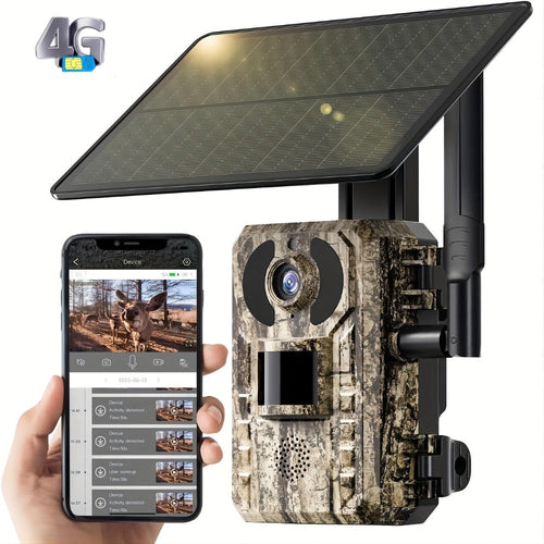 Solar 4G Cellular Trail Camera, 4K Live View, 0.2s Trigger, 120° Lens