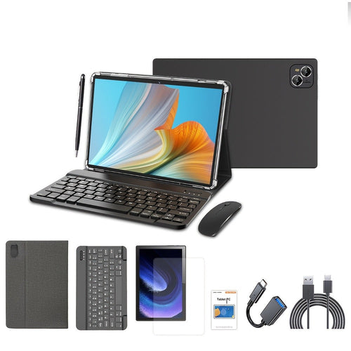 Tablette Android 2 en 1 de 10 po avec clavier, souris et stylet, 6 Go/128 Go, noire