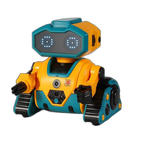 Robot interactif à chenilles télécommandé — yeux DEL, batterie modulaire
