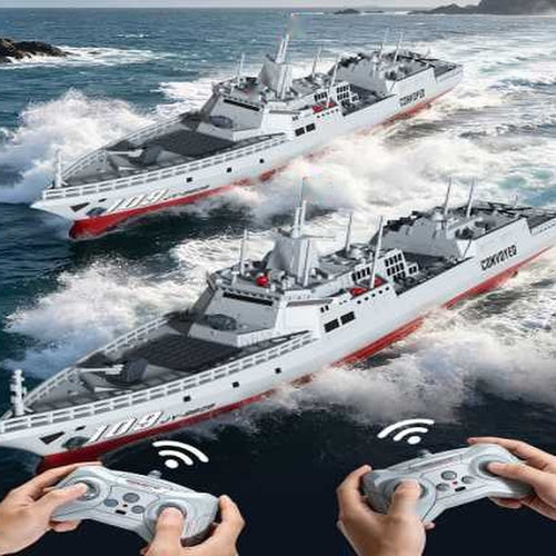 Destroyer télécommandé de 40 cm — canon à eau, 2,4 GHz