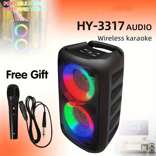 Portable Bluetooth Party Speaker with Color LED Lights, Bass Boost, KTS-1265