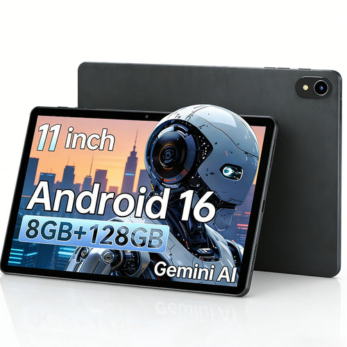 Tablette Android 16 ou 13 de 11 po, jusqu'à 8 Go de RAM et 128 Go, Wi-Fi 6, 7000 mAh
