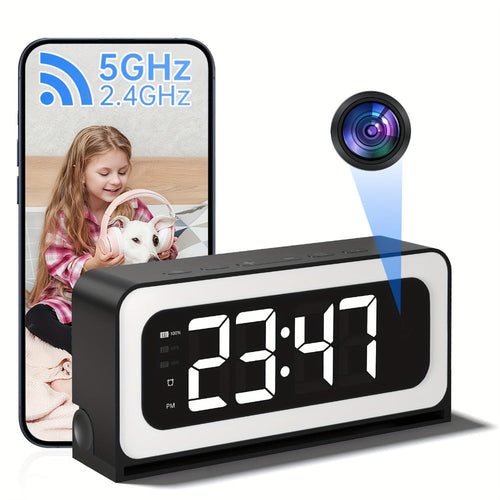 2K Clock-Style Security Camera, Dual-Band WiFi, Color Night Vision, Two-Way Talk