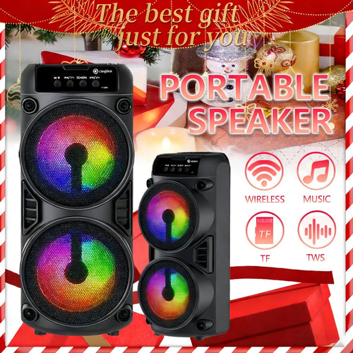 Haut-parleur Bluetooth portatif 10 po, 2 haut-parleurs de 4 po, éclairage RGB et radio FM