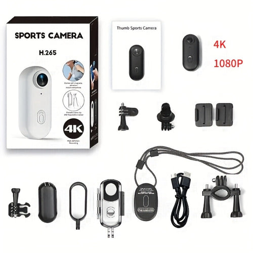 Mini caméra d'action format pouce 1080p ou 4K, H265, fixation magnétique, 3 ensembles