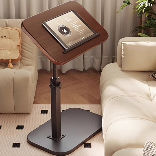 Table d'appoint sur pied pour ordinateur portable, plateau pivotant à 360°, tige réglable