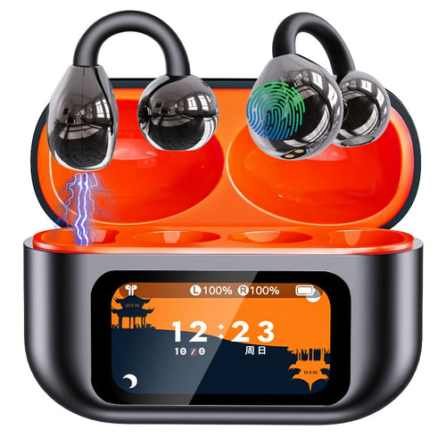 AI Translation Earbuds with HD LCD Screen, 150+ Languages, Bluetooth 6.0, 8H