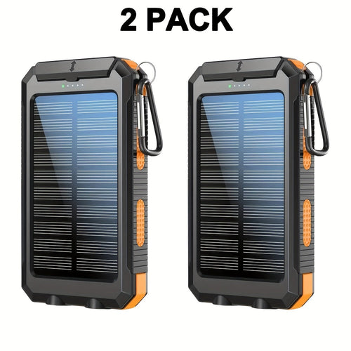 Portable Solar Power Bank with Dual USB Fast Charging, 7 Colors