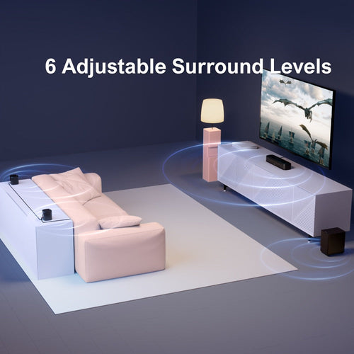 5.1 Surround Sound Bar System with Wired Subwoofer and 2 Surround Speakers