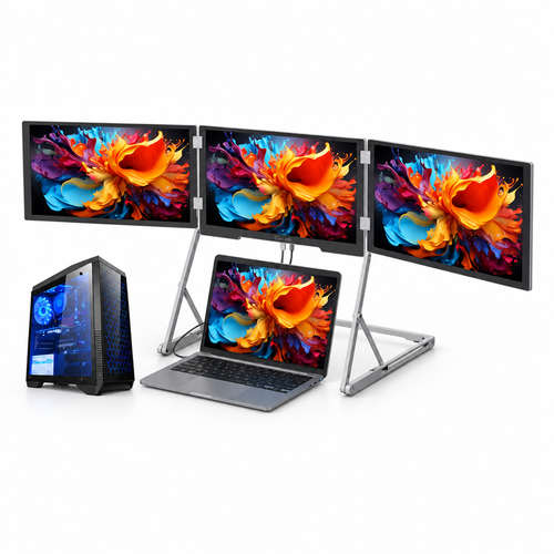 ThinkSea Triple écran 16 po sur pied — 3 écrans Full HD au-dessus du portable