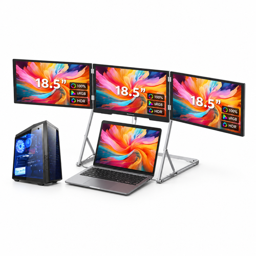 ThinkSea Triple écran 18,5 po sur pied — 3 grands écrans Full HD
